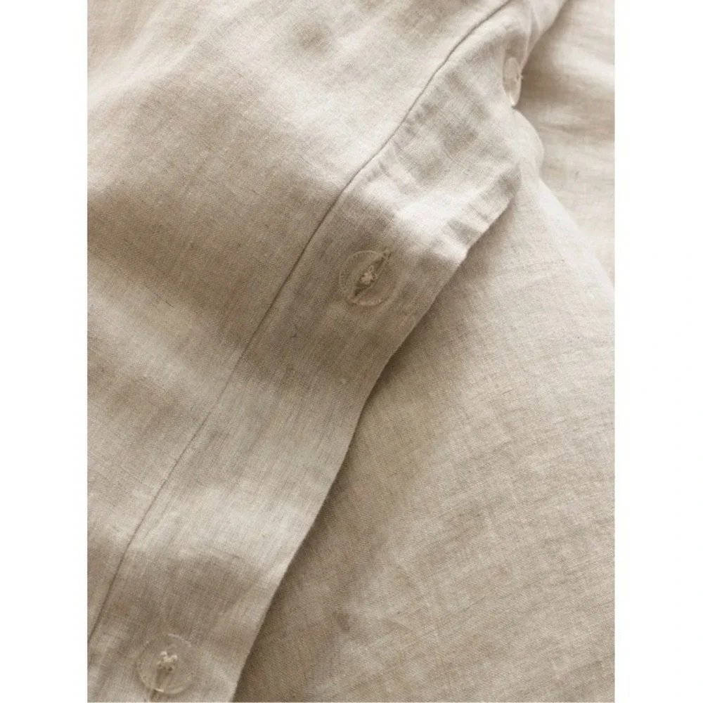Quince European Linen Duvet Cover Set | Full/Queen | Natural Chambray